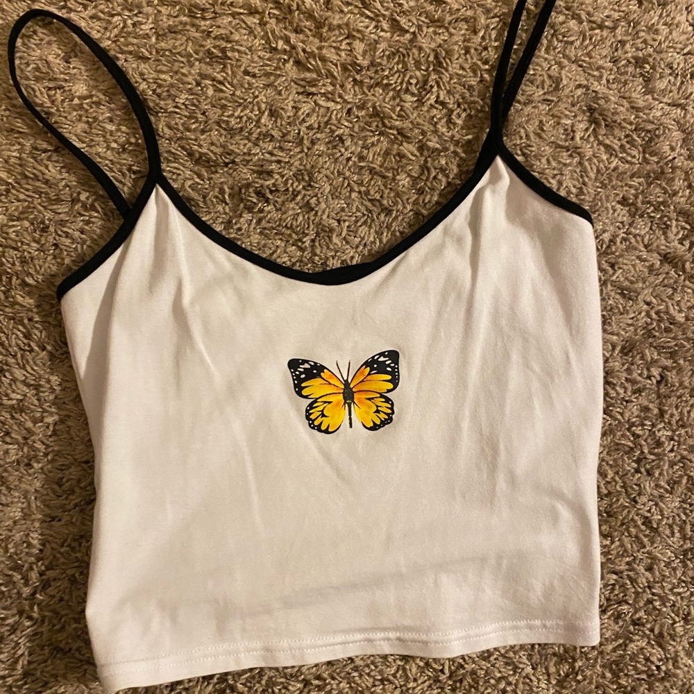 Shein Butterfly Graphic Cropped Cami Top